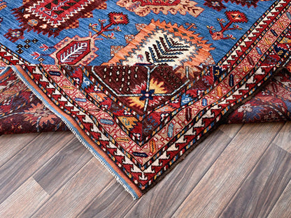 Blue 10'1" x 13'4" Kazak Hand knotted Wool Rug - Sku: O0563