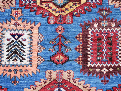 Blue 10'1" x 13'4" Kazak Hand knotted Wool Rug - Sku: O0563