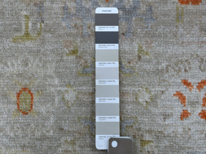 Beige 3'2" x 9'7" Oushak And Peshawar Hand knotted Wool Rug - Sku: O056411