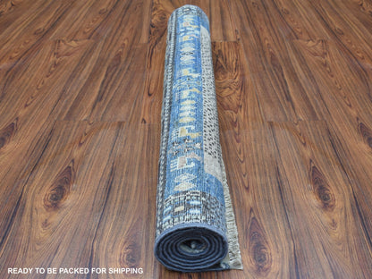 Blue 2'10" x 4'10" Tribal & Geometric Hand knotted Wool Rug - Sku: O056457