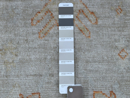 Beige 2'8" x 10'0" Oushak And Peshawar Hand knotted Wool Rug - Sku: O056592
