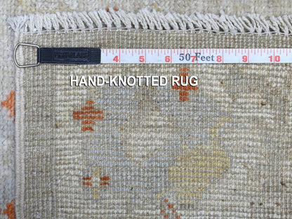 Beige 2'8" x 10'0" Oushak And Peshawar Hand knotted Wool Rug - Sku: O056592