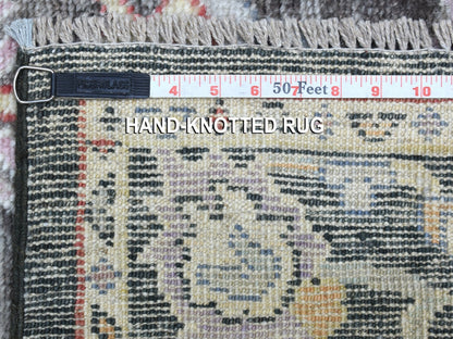 Oushak Oushak hand-knotted wool runner in Black & Charcoal Black, 2'10" x 9'10" — SKU O056596 (view 6)