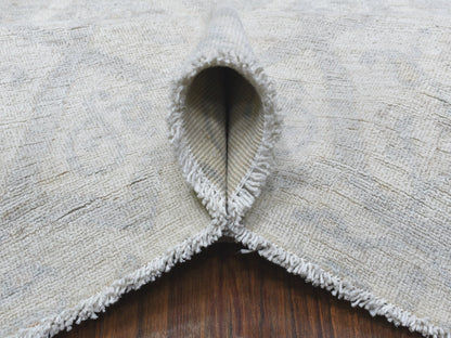 Ivory 8'0" x 9'9" Oushak And Peshawar Hand knotted Wool Rug - Sku: O056732