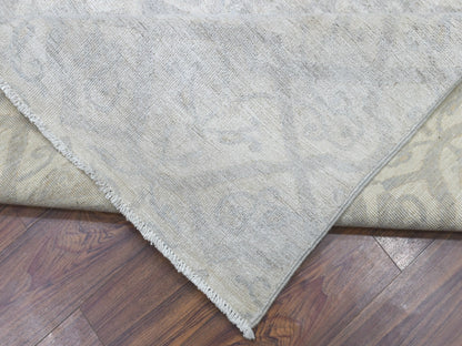 Ivory 8'0" x 9'9" Oushak And Peshawar Hand knotted Wool Rug - Sku: O056732