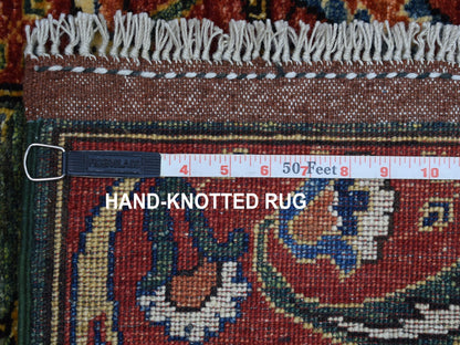 Green 2'9" x 9'7" Tribal Hand knotted Wool Rug - Sku: O056752