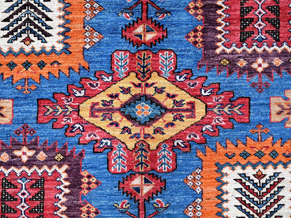 Blue 8'3" x 9'6" Kazak Hand knotted Wool Rug - Sku: O0567