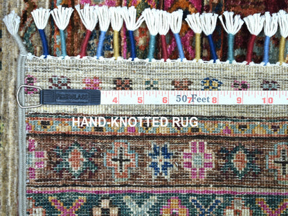 Kazak Kazak hand-knotted wool runner in Beige, 2'9" x 7'10" — SKU O056807 (view 6)