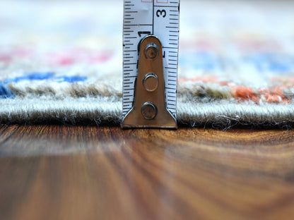 Kazak Kazak hand-knotted wool runner in Gray, 3' x 7'7" — SKU O056808 (view 5)
