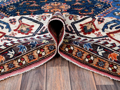 Blue 9'3" x 11'7" Kazak Hand knotted Wool Rug - Sku: O0568