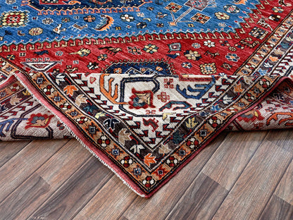 Blue 9'3" x 11'7" Kazak Hand knotted Wool Rug - Sku: O0568