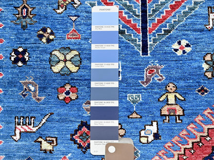 Blue 9'3" x 11'7" Kazak Hand knotted Wool Rug - Sku: O0568