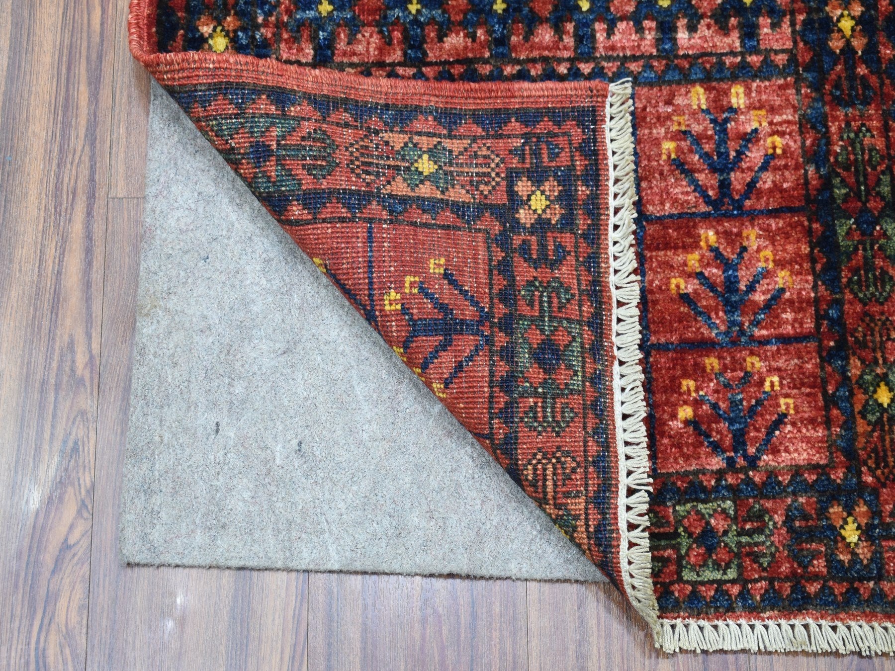 Ersari Tribal & Geometric hand-knotted wool rug in Red, 2' x 2'10" — SKU O056985 (view 2)