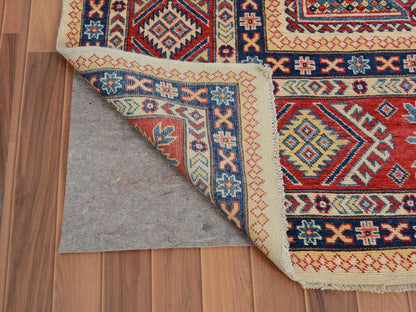 Ivory 8'8" x 12'0" Kazak Hand knotted Wool Rug - Sku: O057055