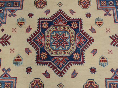 Ivory 8'8" x 12'0" Kazak Hand knotted Wool Rug - Sku: O057055