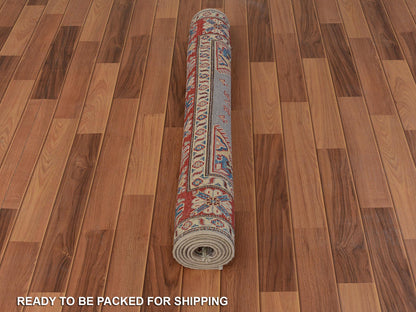 Grey 3'10" x 6'0" Tribal Hand knotted Wool Rug - Sku: O057069