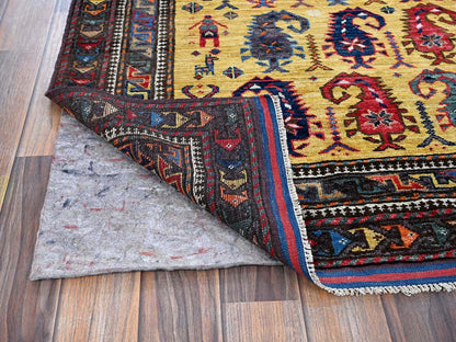 Ersari Kazak hand-knotted wool rug in Yellow & Multicolor, 6'1" x 8'10" — SKU O0574 (view 5)