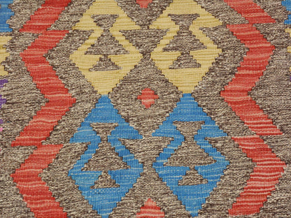 Grey 2'8" x 3'8" Flatweave / Kilim Hand woven Wool Rug - Sku: O057544