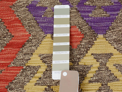 Grey 2'8" x 3'8" Flatweave / Kilim Hand woven Wool Rug - Sku: O057544