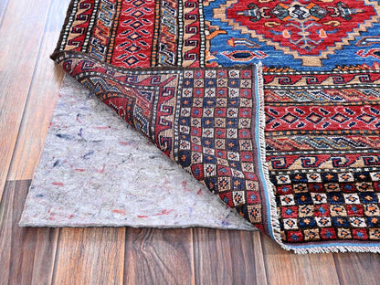 Blue 6'1" x 8'6" Kazak Hand knotted Wool Rug - Sku: O0577