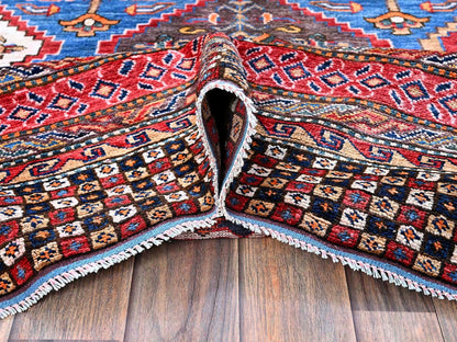 Blue 6'1" x 8'6" Kazak Hand knotted Wool Rug - Sku: O0577