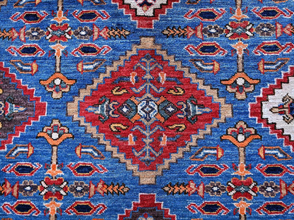 Blue 6'1" x 8'6" Kazak Hand knotted Wool Rug - Sku: O0577