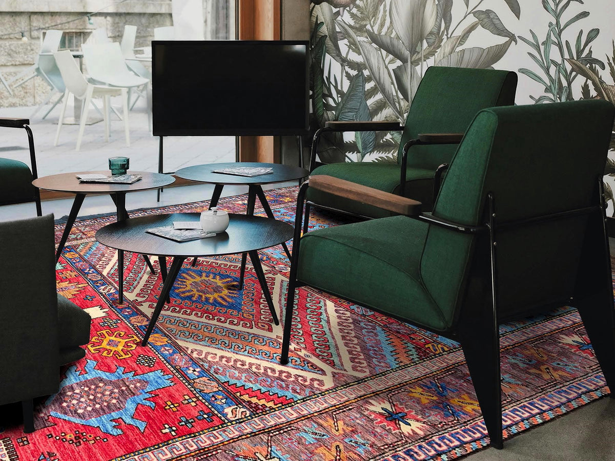 Ersari Kazak hand-knotted wool rug in Multicolored & Brown, 6'2" x 8'3" — SKU O0578 (view 2)