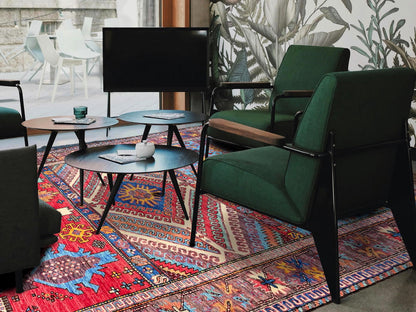 Ersari Kazak hand-knotted wool rug in Multicolored & Brown, 6'2" x 8'3" — SKU O0578 (view 2)