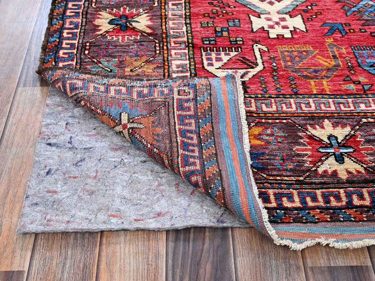 Ersari Kazak hand-knotted wool rug in Multicolored & Brown, 6'2" x 8'3" — SKU O0578 (view 5)