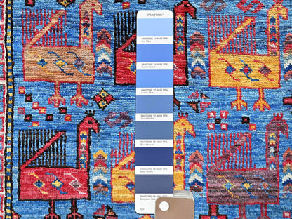 Ersari Kazak hand-knotted wool rug in Multicolored & Brown, 6'2" x 8'3" — SKU O0578 (view 8)