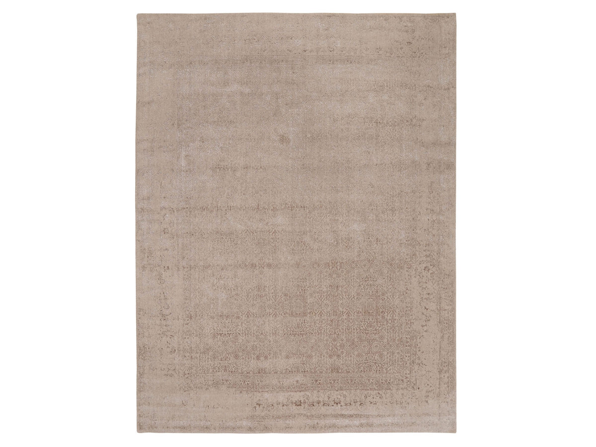 Modern / Contemporary hand-knotted wool/silk rug in Beige, 11'8" x 14'8" — SKU O058113