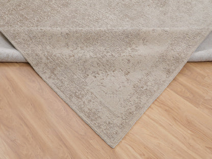 Modern / Contemporary hand-knotted wool/silk rug in Beige, 11'8" x 14'8" — SKU O058113 (view 6)