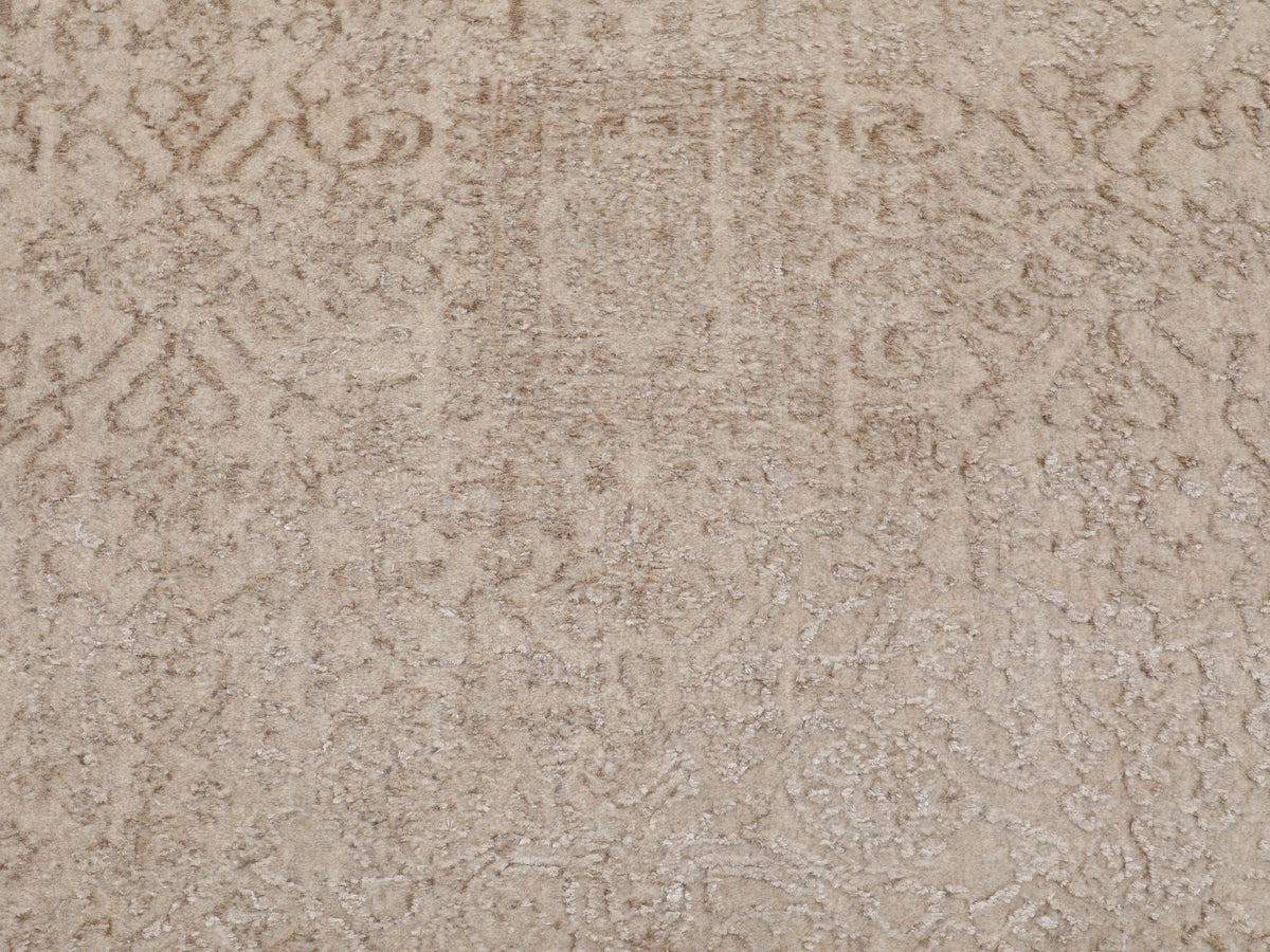 Modern / Contemporary hand-knotted wool/silk rug in Beige, 11'8" x 14'8" — SKU O058113 (view 7)