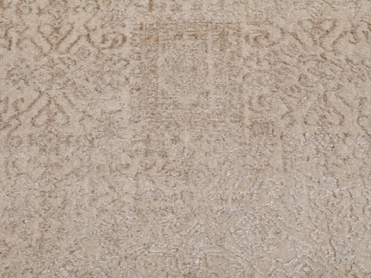 Modern / Contemporary hand-knotted wool/silk rug in Beige, 11'8" x 14'8" — SKU O058113 (view 7)