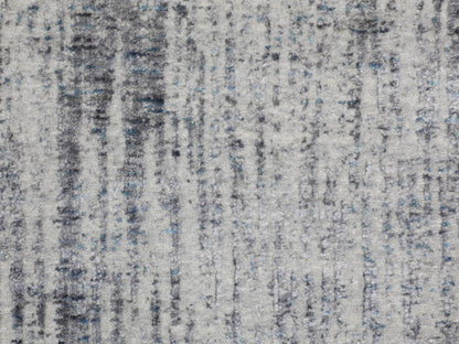 Grey 7'9" x 7'9" Modern / Contemporary Handloom Wool/Silk Rug - Sku: O058119