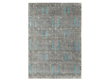 Transitional hand-knotted wool/silk rug in Brown, 12' x 17'9" — SKU O058142