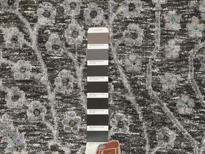 Transitional hand-knotted wool/silk rug in Brown, 12' x 17'9" — SKU O058142 (view 7)