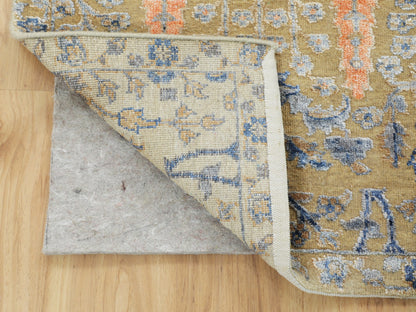Transitional hand-knotted wool/silk rug in Beige, 2'1" x 3' — SKU O058177 (view 3)