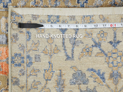 Transitional hand-knotted wool/silk rug in Beige, 2'1" x 3' — SKU O058177 (view 8)