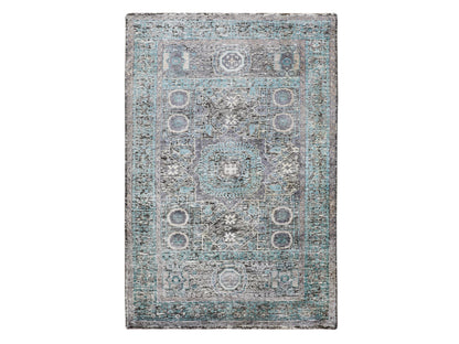 Brown 3'1" x 5'0" Mamluk Hand knotted Wool/Silk Rug - Sku: O058195
