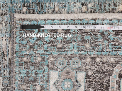 Brown 3'1" x 5'0" Mamluk Hand knotted Wool/Silk Rug - Sku: O058195
