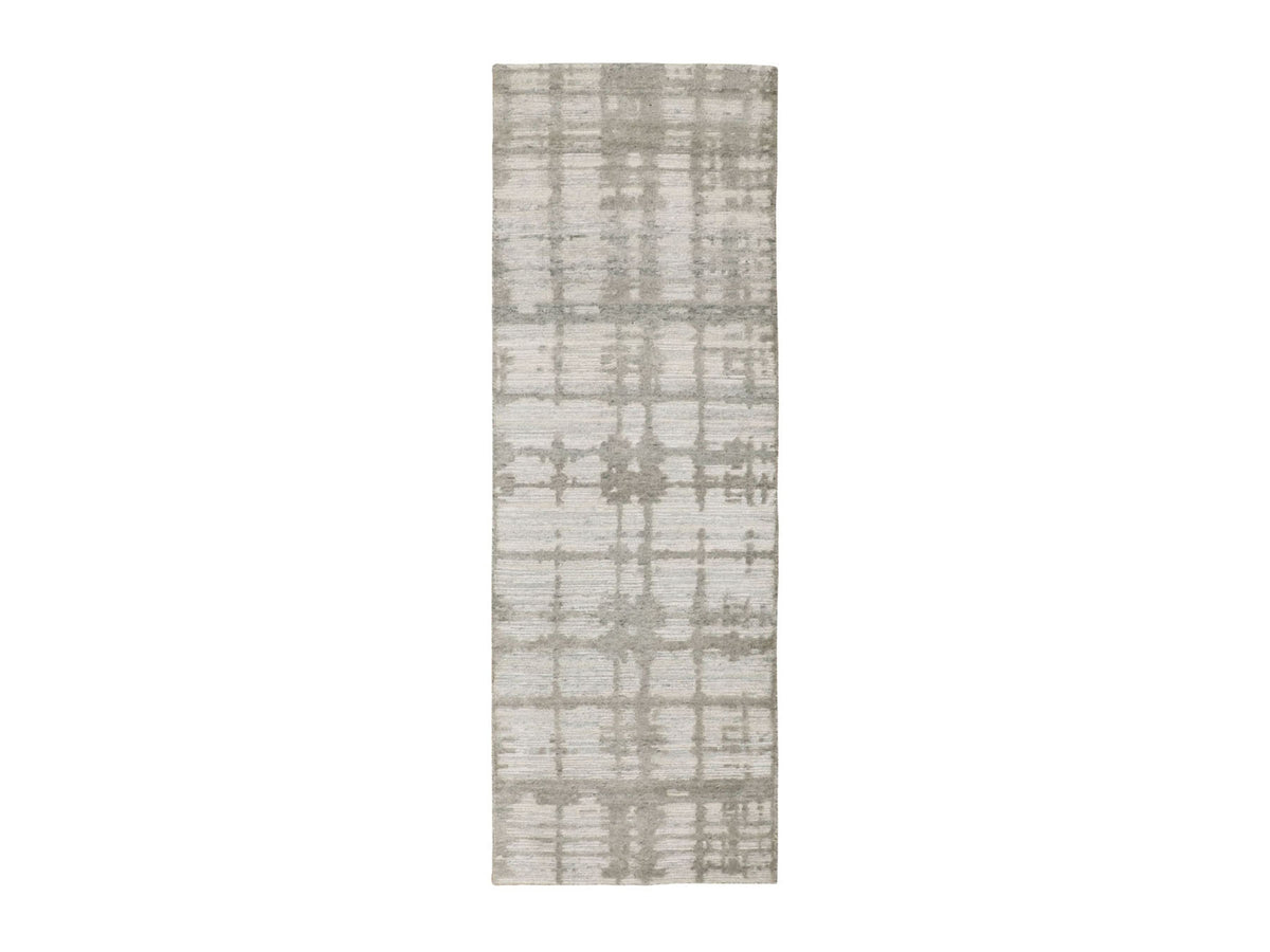 Modern / Contemporary hand-knotted wool runner in Gray, 2'6" x 8' — SKU O058230