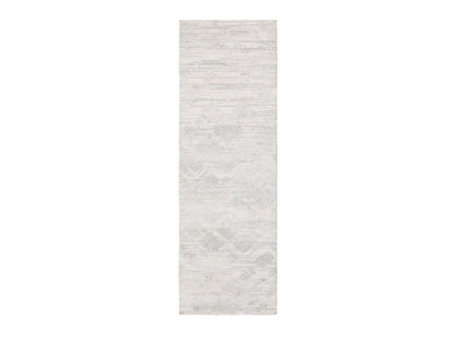 Grey 2'6" x 8'0" Modern / Contemporary Hand knotted Wool Rug - Sku: O058233