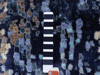 Blue 3'0" x 4'9" Modern and Contemporary Hand knotted Wool/Silk Rug - Sku: O058288