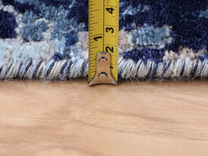 Blue 3'0" x 4'9" Modern and Contemporary Hand knotted Wool/Silk Rug - Sku: O058288