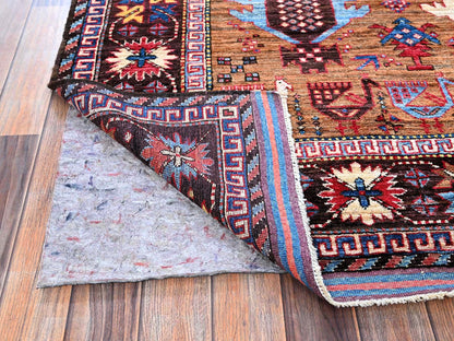 Multicolored 6'2" x 7'7" Tribal Hand knotted Wool Rug - Sku: O0582