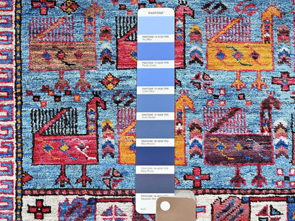 Multicolored 6'2" x 7'7" Tribal Hand knotted Wool Rug - Sku: O0582
