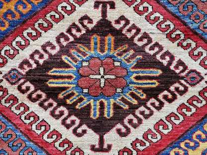 Multicolored 6'2" x 7'7" Tribal Hand knotted Wool Rug - Sku: O0582