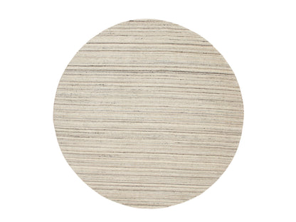 Beige 8'0" x 8'0" Hand-Loomed Handloom Wool Rug - Sku: O058350