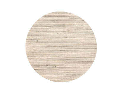 Hand-Loomed hand-knotted wool rug in Beige, 6' x 6' — SKU O058354